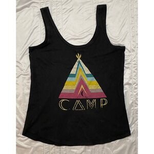 O Neill Black Camp Graphic Tank Top Women's Size Small